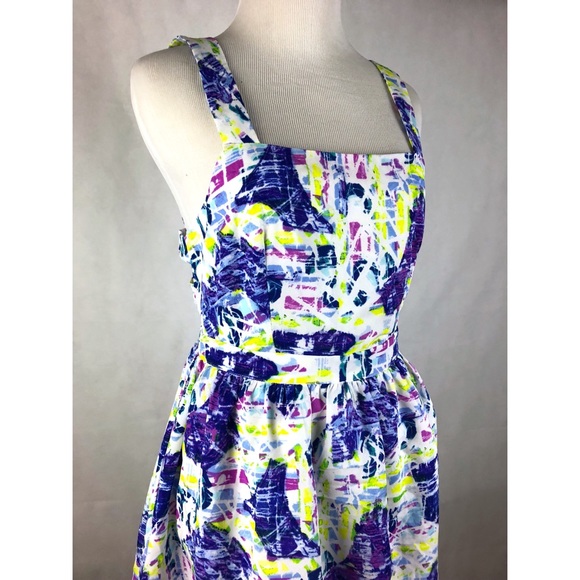 Blue floral Cut out Backless Sun dress - Picture 3 of 5